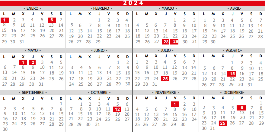 Calendario Laboral Comunidad de Madrid 2024 (Relación fiestas laborales de  ámbito nacional y comunidades autónomas) - Asecom